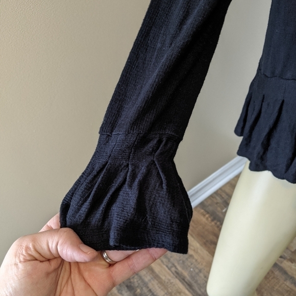 𝅺free people your girl tunic ruffled top black boho Bohemian shirt - Picture 8 of 10